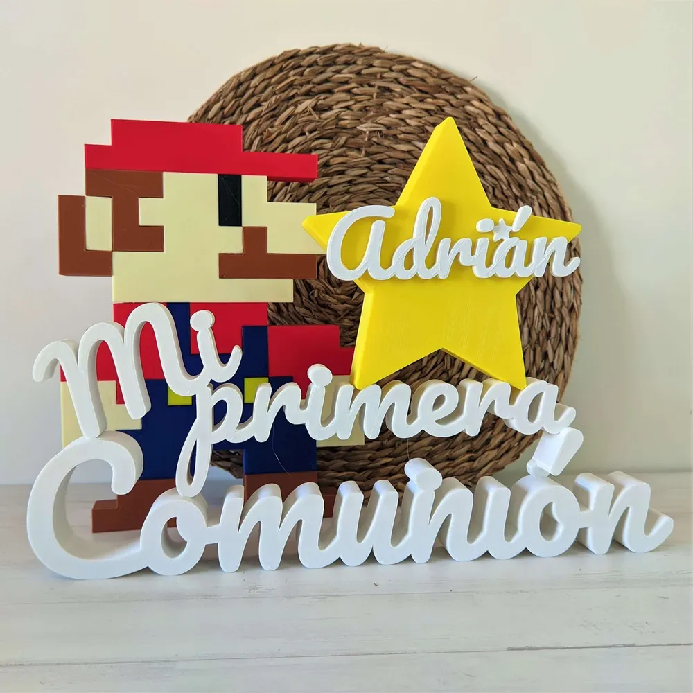 Letras «Mi primera comunión» con figura