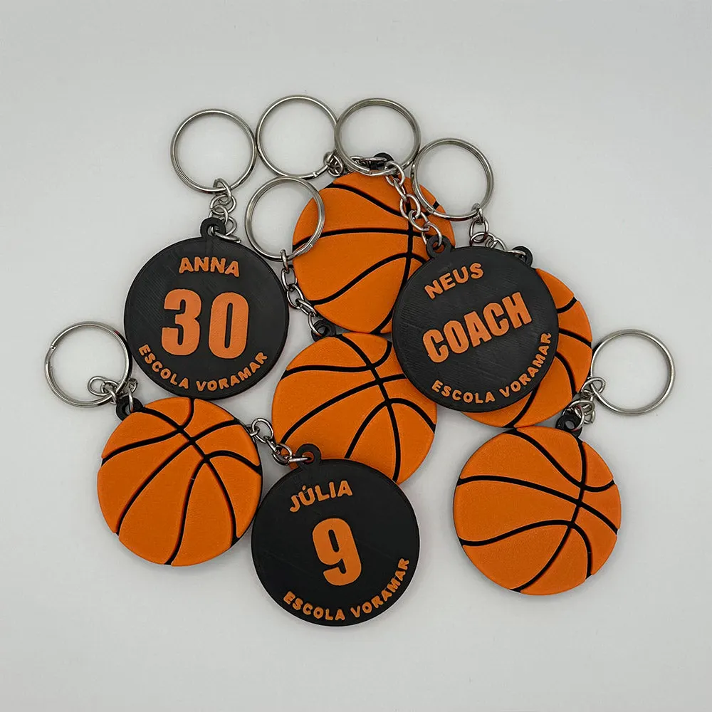 Llavero de baloncesto con nombre, dorsal y club