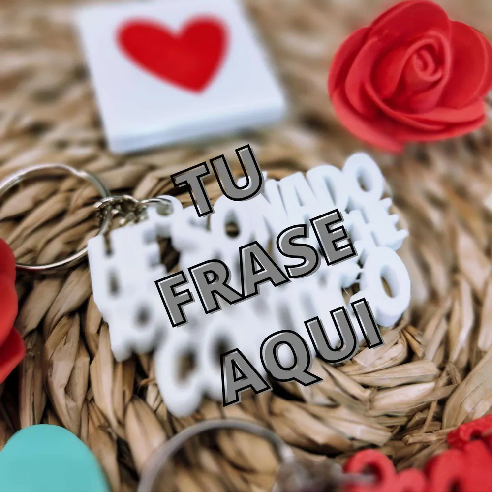 Llavero con frase personalizada