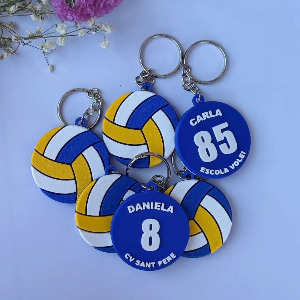 Llavero de voleibol con nombre, dorsal y club