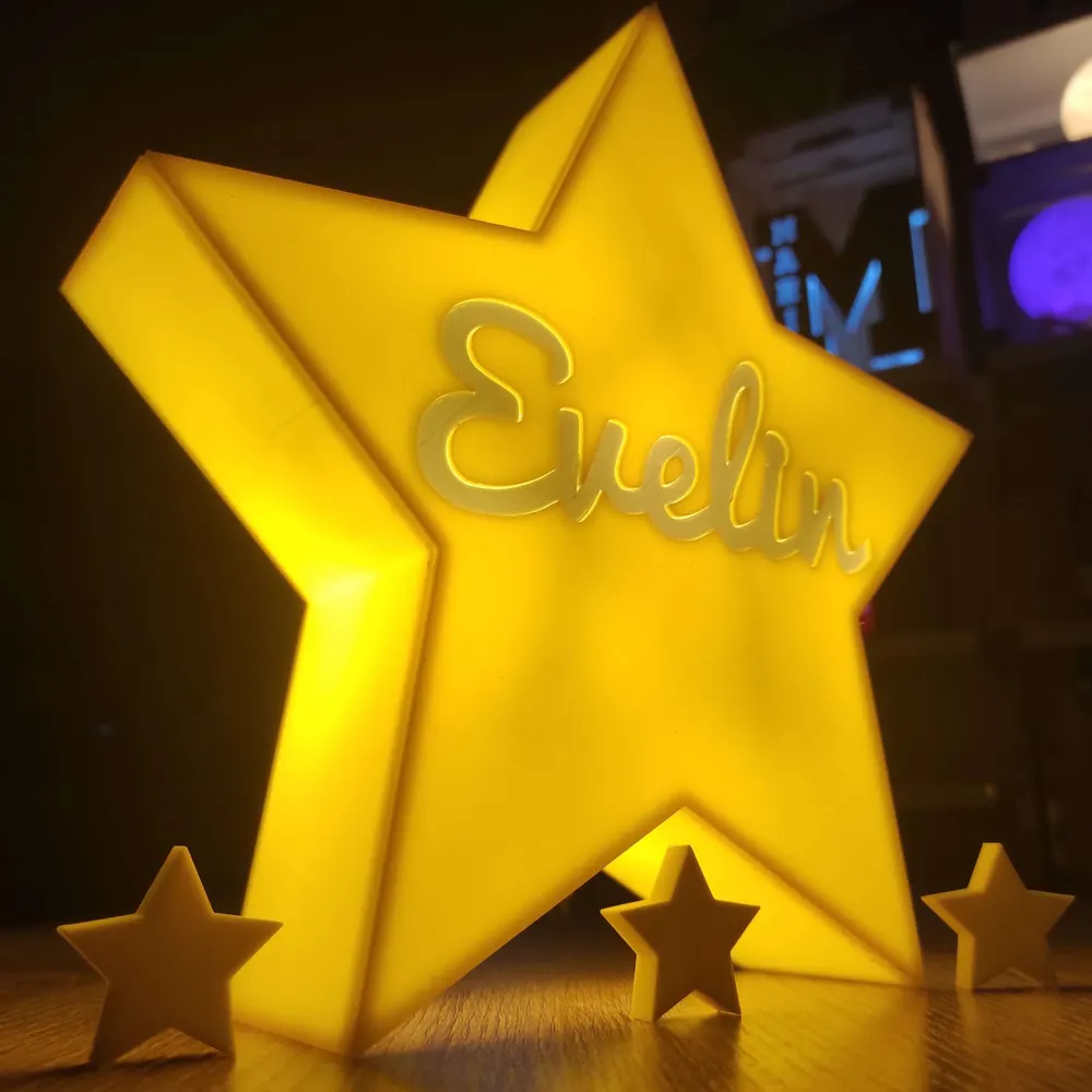 Lámpara estrella con nombre