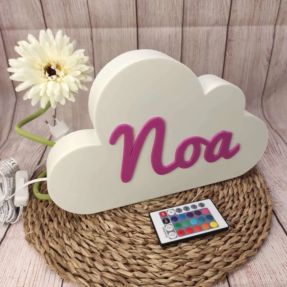 Lámpara nube con nombre