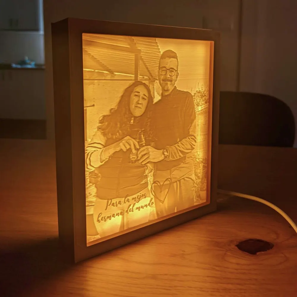 Lámpara personalizada con 2 fotos